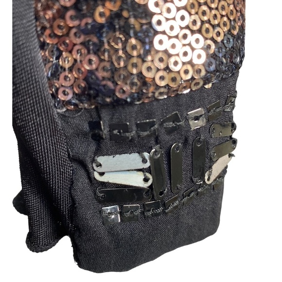 HALE BOB Sequin Tank Top Small Black Brown Metallic Celebrity Style - Picture 8 of 9